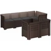 7-Vietis Sodo Sofa su Pagalvėlėmis Ratanas PP Ruda