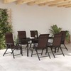 Lauko baldų komplektas Sodo valgomojo komplektas 7 pcs Ruda