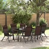Lauko baldų komplektas Sodo valgomojo komplektas 7 pcs Ruda