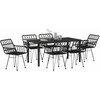 Lauko baldų komplektas Sodo valgomojo komplektas 7 pcs Juoda