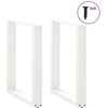 Valgomojo stalo kojelės, 2 vnt., baltos, 70x(72-73) cm, plienas, U formos