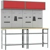 Darbastalio komplektas su lentyna 8 pcs Raudona ir pilka