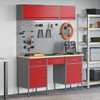 Darbo spintos rinkinys su stalčių su saugykla 8 vnt. Raudona