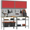 Darbastalio komplektas su lentyna 8 pcs Raudona ir pilka