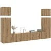 TV staliukas 8 dalių sieninis televizoriaus spintelės komplektas Artisan Oak