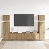 TV staliukas 8 dalių sieninis televizoriaus spintelės komplektas Artisan Oak