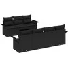 Sodo Sofų Rinkinys su pagalve 8 pcs Juoda poliratanas