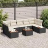 Sodo Sofų Rinkinys su pagalve 8 pcs Juoda Poli ratanas