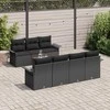 Sodo Sofų Rinkinys su saugykla 8 pcs Juoda poliratanas