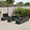 Sodo Sofų Rinkinys su pagalve 8 pcs Juoda Poli ratanas