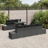 Sodo Sofų Rinkinys su pagalve 8 pcs Juoda