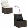 Sodo Sofų Rinkinys 8 vnt. Ruda ir balta poliratanas