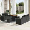 Sofa Sodo Sofų Rinkinys su pagalve 8 pcs Juoda Poli ratanas