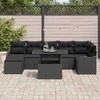 Sodo Sofų Rinkinys su pagalve 8 pcs Juoda Poli ratanas