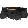 Lauko baldų komplektas Sodo Sofų Rinkinys 8 pcs Juoda poliratanas