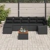 Lauko baldų komplektas Sodo Sofų Rinkinys su pagalve 8 pcs Juoda poliratanas