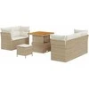 Sodo Sofų Rinkinys su pagalve 8 pcs smėlio ir kreminės spalvos