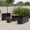 Lauko baldų komplektas Sodo Sofų Rinkinys 8 pcs Juoda poliratanas