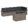 Lauko baldų komplektas Sodo Sofų Rinkinys su saugykla 8 pcs Pilka poliratanas