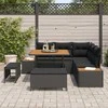 Lauko baldų komplektas Sodo Sofų Rinkinys 8 pcs Juoda poliratanas