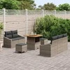 Lauko baldų komplektas Sodo Sofų Rinkinys su pagalve 8 pcs Pilka poliratanas
