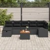 Sodo Sofų Rinkinys su pagalve 8 pcs Juoda poliratanas