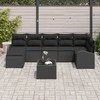 Lauko baldų komplektas Sodo Sofų Rinkinys su pagalve 8 pcs Juoda Poli ratanas