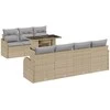 Sodo Sofų Rinkinys su pagalve 8 pcs Smėlio Poli ratanas