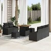 Sodo Sofų Rinkinys su pagalve su saugykla 8 pcs Juoda