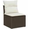 Sofos komplektas 8 pcs Ruda ir grietinėlė poliratanas