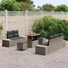 Sodo Sofų Rinkinys su pagalve 8 pcs Pilka Poli ratanas