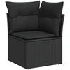 Lauko baldų komplektas Sodo Sofų Rinkinys su saugykla 8 pcs Juoda Poli ratanas