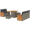 Sodo Sofų Rinkinys su pagalve 8 pcs Pilka