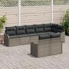 Lauko baldų komplektas Sodo Sofų Rinkinys su pagalve 8 pcs Pilka Poli ratanas