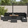 Lauko baldų komplektas Sodo Sofų Rinkinys su pagalve 8 pcs Juoda poliratanas