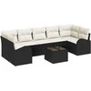 Sodo Sofų Rinkinys 8 pcs Juoda ir kreminė 289 x 124 x 69 cm