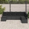 Sofos komplektas su pagalve 8 pcs Juoda poliratanas