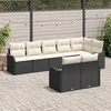 Lauko baldų komplektas Sodo Sofų Rinkinys 8 pcs Juoda poliratanas