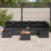 Lauko baldų komplektas Sodo Sofų Rinkinys su pagalve 8 pcs Juoda poliratanas