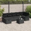 Sodo Sofų Rinkinys su pagalve 8 pcs Juoda poliratanas