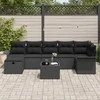 Sodo Sofų Rinkinys su pagalve 8 pcs Juoda poliratanas