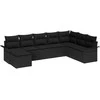 Sodo Sofų Rinkinys su pagalve 8 pcs Juoda Poli ratanas