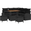 Sodo Sofų Rinkinys su pagalve su saugykla 8 pcs Juoda