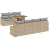 Lauko baldų komplektas Sodo Sofų Rinkinys su saugykla 8 pcs Smėlio Poli ratanas