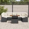 Sodo Sofų Rinkinys su pagalve 8 pcs Juoda ir smėlinė