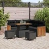 Sodo Sofų Rinkinys su pagalve 8 pcs Juoda