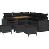 Lauko baldų komplektas Sodo Sofų Rinkinys 8 pcs Juoda poliratanas