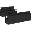 Sofos komplektas su pagalve 8 pcs Juoda poliratanas