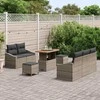 Sodo Sofų Rinkinys su pagalve 8 pcs Pilka poliratanas