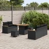 Lauko baldų komplektas Sodo Sofų Rinkinys 8 pcs Juoda poliratanas